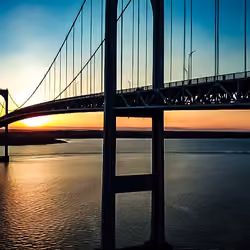 Newport Bridge Sunset at Mid Tower 1