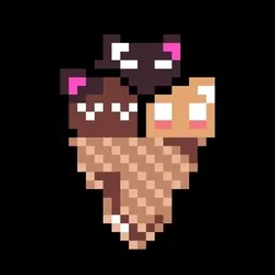 pixelart icecream cat brown #7