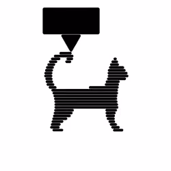 3D Printed Cat Logo white