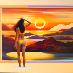 brunette woman at  sunset 18/20#