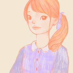 a cute girl, red hair 