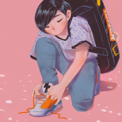 Girl Looking Down ✕ Shoelace