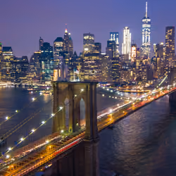 Brooklyn Bridge and Lower Manhattan Skyline