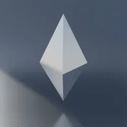 Rhombus crystal looks like ethereum silver material