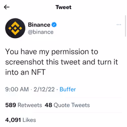 Binance Tweet