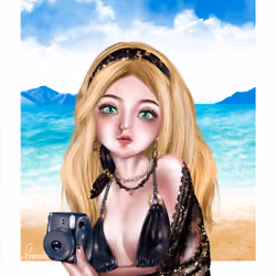 Yume in black bikini