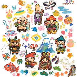 七福神_Auspicious Seven Lucky Gods_square