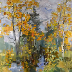 Autumn Painting Nature Landscape Impressionism Artwork Canvas Oil