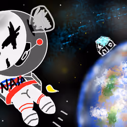 space graffiti dog