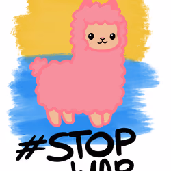 #stopwar pink alpaca