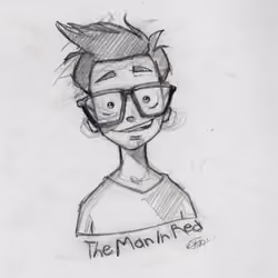 The Man In Red Original Sketch by Skia