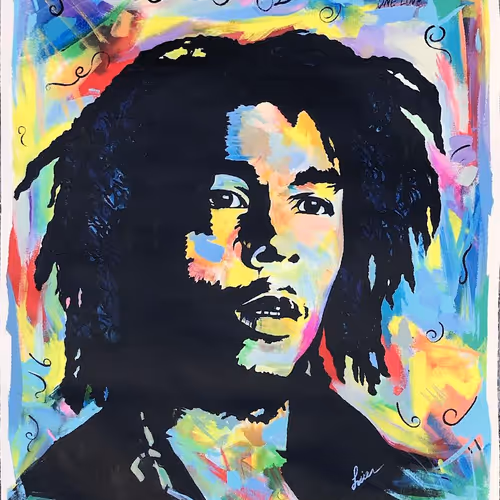 KING Bob Marley Acrylic on Canvas 36*29