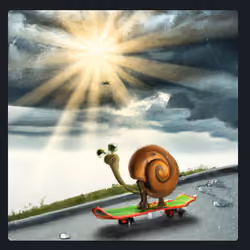 Snail on SkateBoard #6