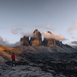 Looking out over the Tre Cime di Lavaredo - UNESCO World Heritage