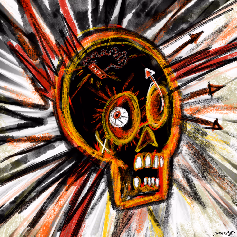 Gangland Skull #354 - "Brain of Dynamite" - by Eddie Gangland