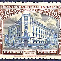 Palacio de Correos de Mexico Postal Stamp 1926