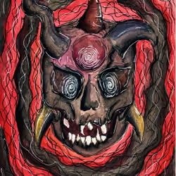 Liner And Watercolor Devil