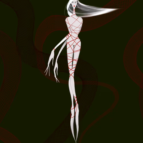 Woman Figure Surrendered by Dark Dark Dark