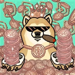 "King Big Doge," Series No. 1, Dogecoin Bronze, Pixel Variant