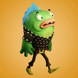 Fashion Green Fish Walking