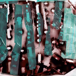 Particle collage with green
