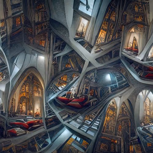 4 dimensional Futuristic cathedral