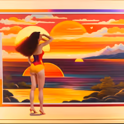 brunette woman at sunset 20/20#