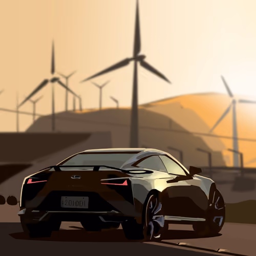 LC 500 IN THE SUNSET