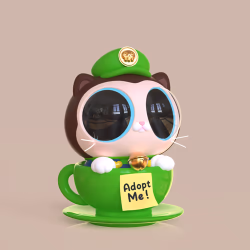 Cupcat #011 Green Plumber