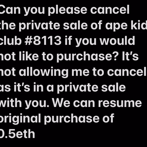 please cancel private sale 