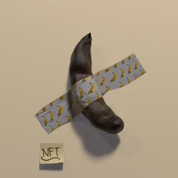 Turd duct taped to wall with post it note