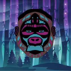 Vibrant Gorilla Head