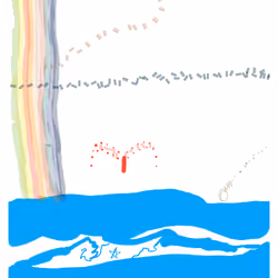 The river was being drawn