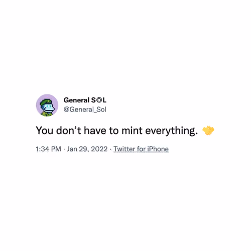You don't have to mint everything