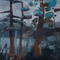 Sheila Romard original oil painting - Abstract Landscape