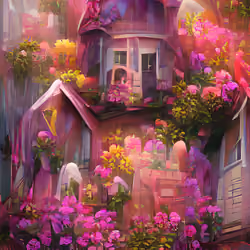 Houses in flowers  #104