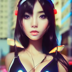 at the cyberpunk sunny day