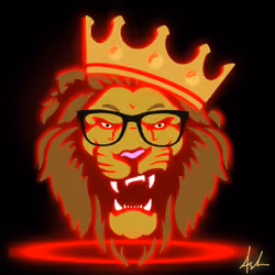 Angry Lion in Glasses