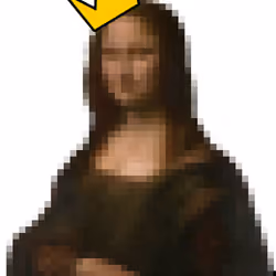Pixelated Regal Mona Lisa w Golden Crown Left Tilt
