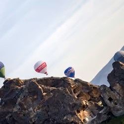 Rock Surrounded by Balloons