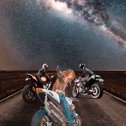 Biker's Night Road