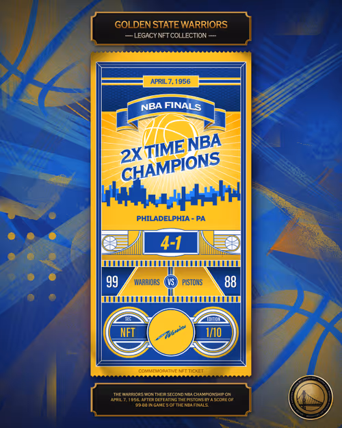 Warriors 1956 Championship Ticket (1/10) 