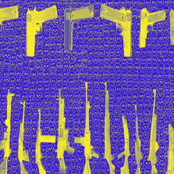 America Caught In The Crossfire (blue and yellow variation)