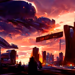 Futuristic city – End of the day #03