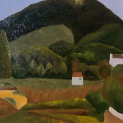 farmland and cabin