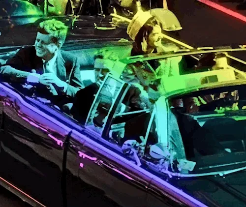 JFK and Jackie In Dallas - Rainbow and Glitter