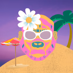 Vibrant Beach Gorilla Head 