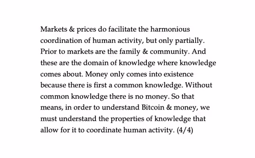Why the Harmony of Knowledge Precedes the Market