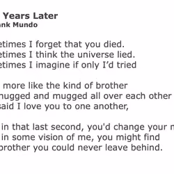 Nine Years Later: Poem by Frank Mundo