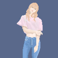 Eva in pink crop top "I wanna be your girl" #01